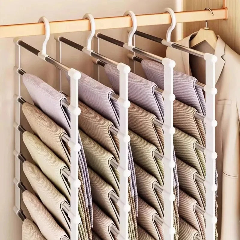 Multi-Layer Pants Hanger | Foldable Space-Saving Closet Rack Clothes Hanger Rack Peaceful Pleasures Health and Wellness