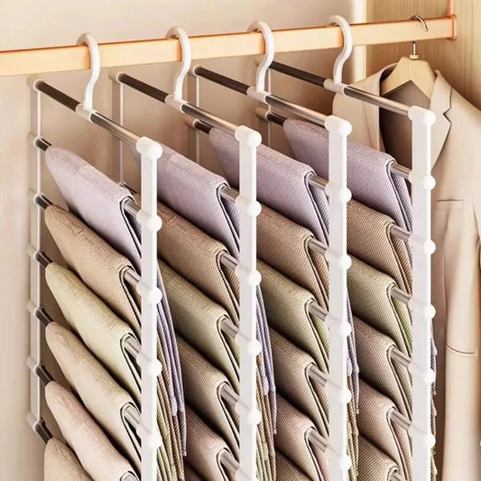 Multi-Layer Pants Hanger | Foldable Space-Saving Closet Rack Clothes Hanger Rack Peaceful Pleasures Health and Wellness