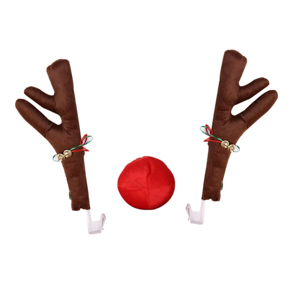 Christmas Reindeer Car Decoration Kit – Antlers, Nose & Tail