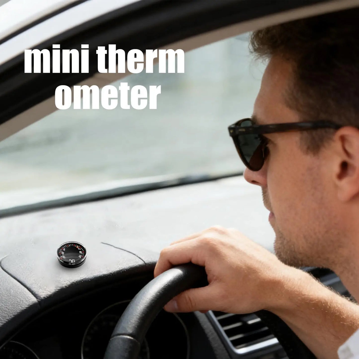 Mini Battery-Free Mechanical Car Dashboard Thermometer