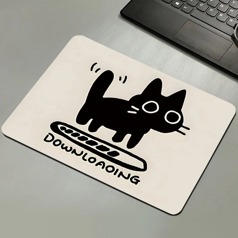 Black Cat Mousepad – Non-Slip Natural Rubber Desk Mat