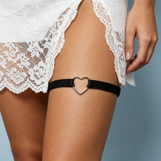 Lolita Garters Leg Belt Punk Cross Heart Bow Ring Goth Elastic Bell Peaceful Pleasures Health and Wellness