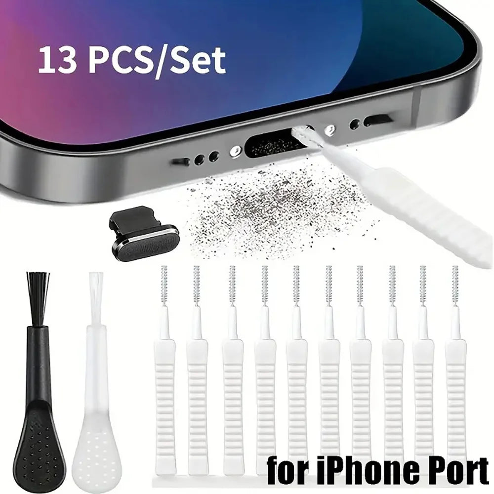 13-in-1 Phone Charging Port Dust Plug & Cleaning Kit