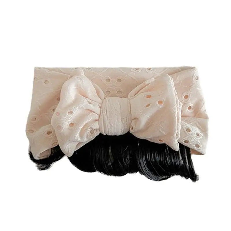 Infant Bowknot Headband with Faux Bangs | Baby Girls Hairband