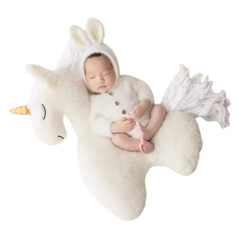 Unicorn Newborn Posing Pillow Photo Prop | Soft PP Cotton 0–6M