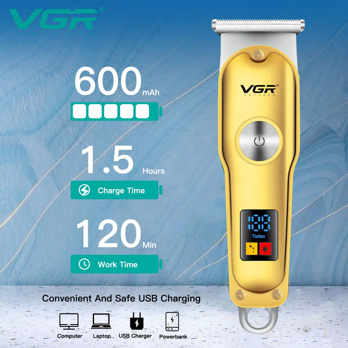 VGR 290 Mini Hair Cutting Machine Cordless Electric Hair Clipper Professional Bald Haircut Machine Barber Hair Trimmer for Men Peaceful Pleasures Health and Wellness
