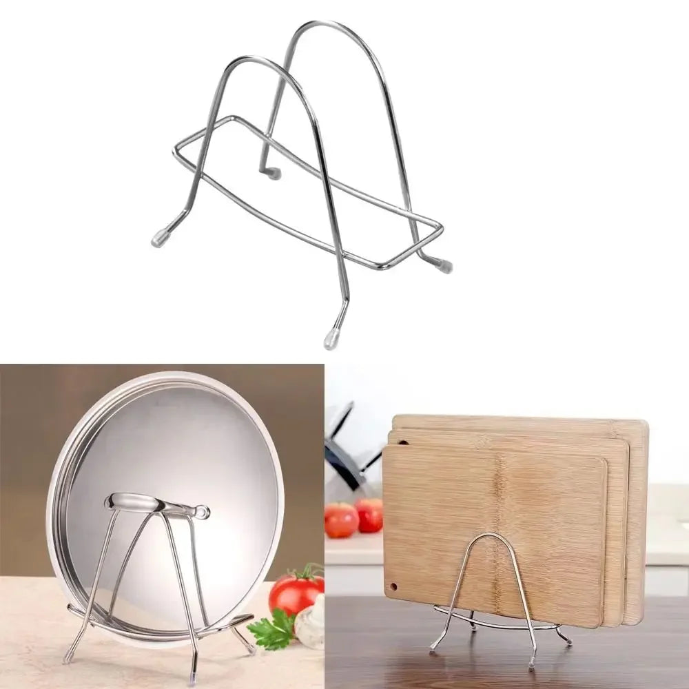 High quality cutting board rack Stainless Steel Chopping Cutting Board Storage Rack Stand household Kitchen Pot Lid Organizer Peaceful Pleasures Health and Wellness