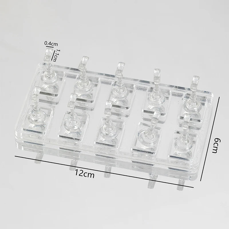 Nail Stand Non-Magnetic False Nail Tips Holder For Cat Eye Gel Press On Nails Display Rack Acrylic Nail Painting 1/5/10 Grids Peaceful Pleasures Health and Wellness 10 square