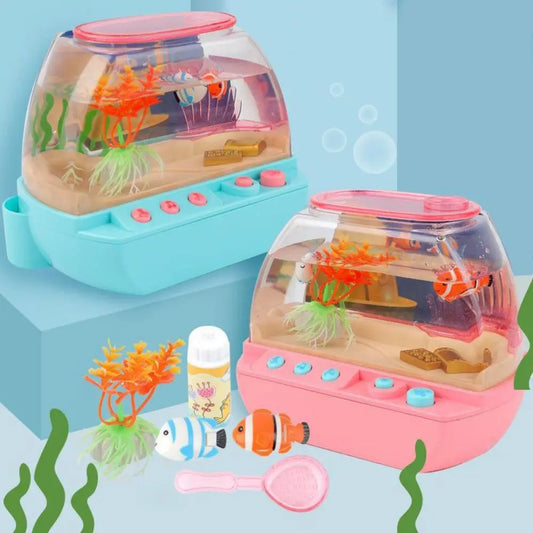 LED Mini Fish Tank Toy with Music & Fishing Game | Desktop Kids Aquarium Toy Oasis Select