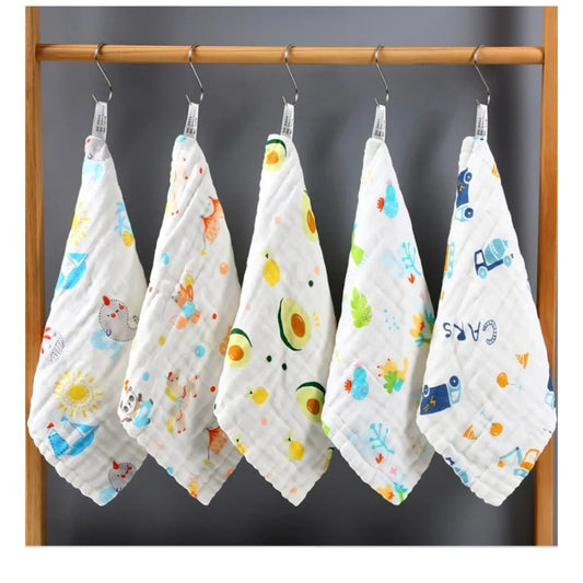 Baby Muslin Washcloths 6-Layer Cotton Burp Cloths 3 or 5 Pack Baby Muslin Washcloths Peaceful Pleasures Health and Wellness