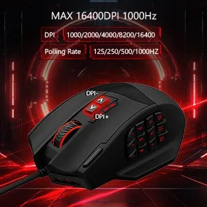 E-YOOSO X-39 Programmable Gaming Mouse, Wired RGB Mouse with 18 Buttons, 8 Removable Weights, 5 DPI, Ergonomic Grip for Computer Peaceful Pleasures Health and Wellness