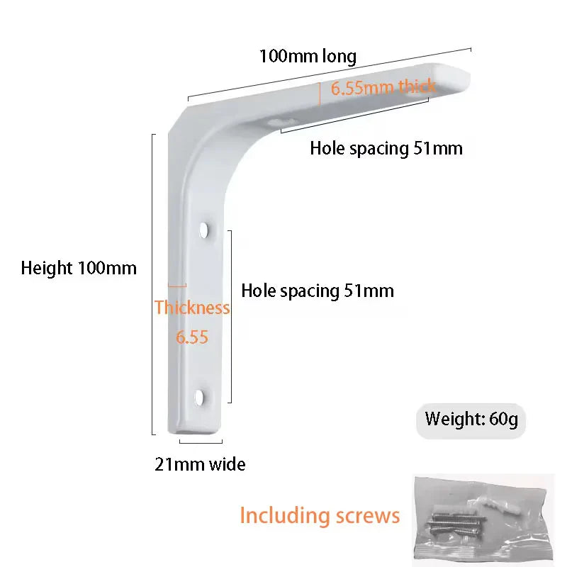 Heavy-Duty Floating Shelf Brackets | Black & White Steel