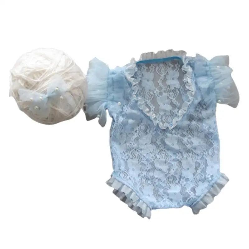 Newborn Lace Romper & Bow Headband – Baby Photo Prop Set