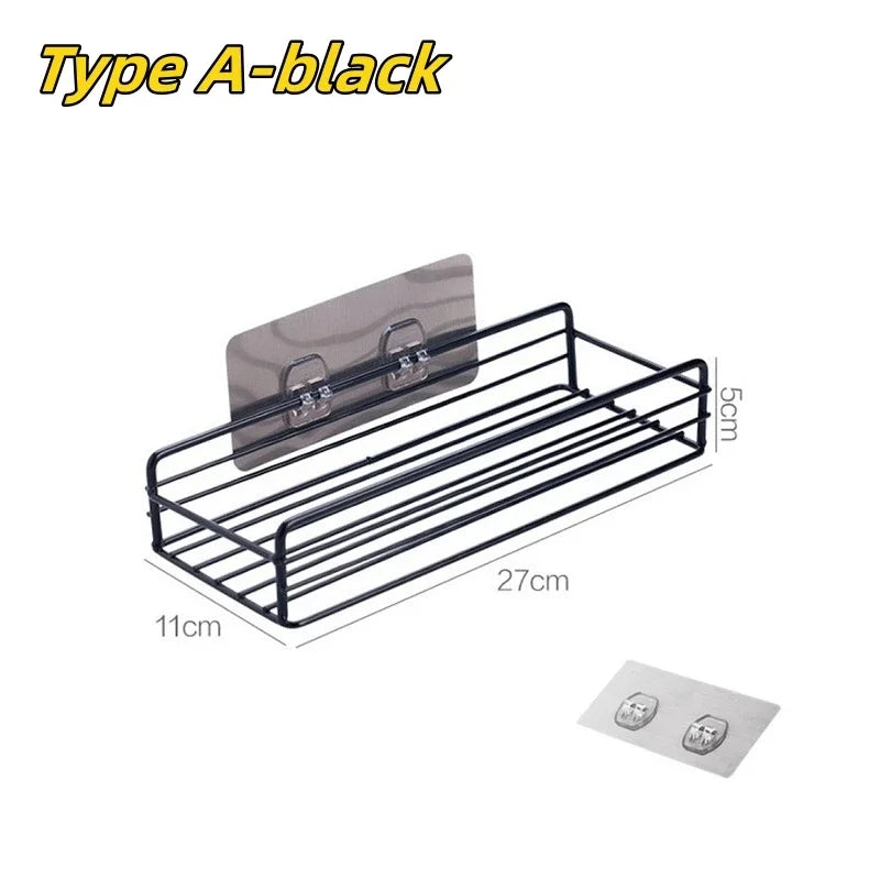 No-Drill Metal Corner Shower Shelf | Bathroom Wall Organizer