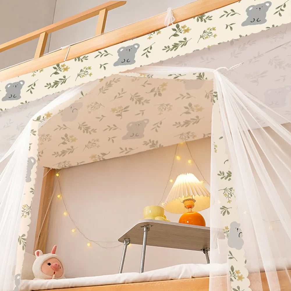 Floral Print Mosquito Net – Breathable Square Bed Canopy