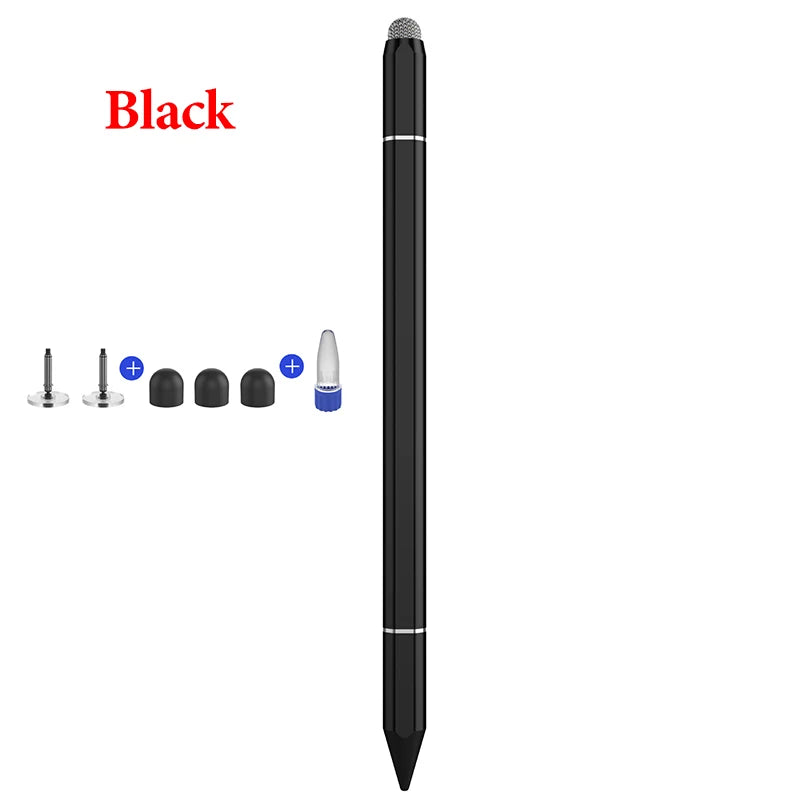3 In 1 Stylus Pen For ipad Touch Pencil For Cell Phone Stylus For Android Pen For phone Touch Screen Magnetic Stylus Pen iphone Peaceful Pleasures Health and Wellness Black(1pcs)