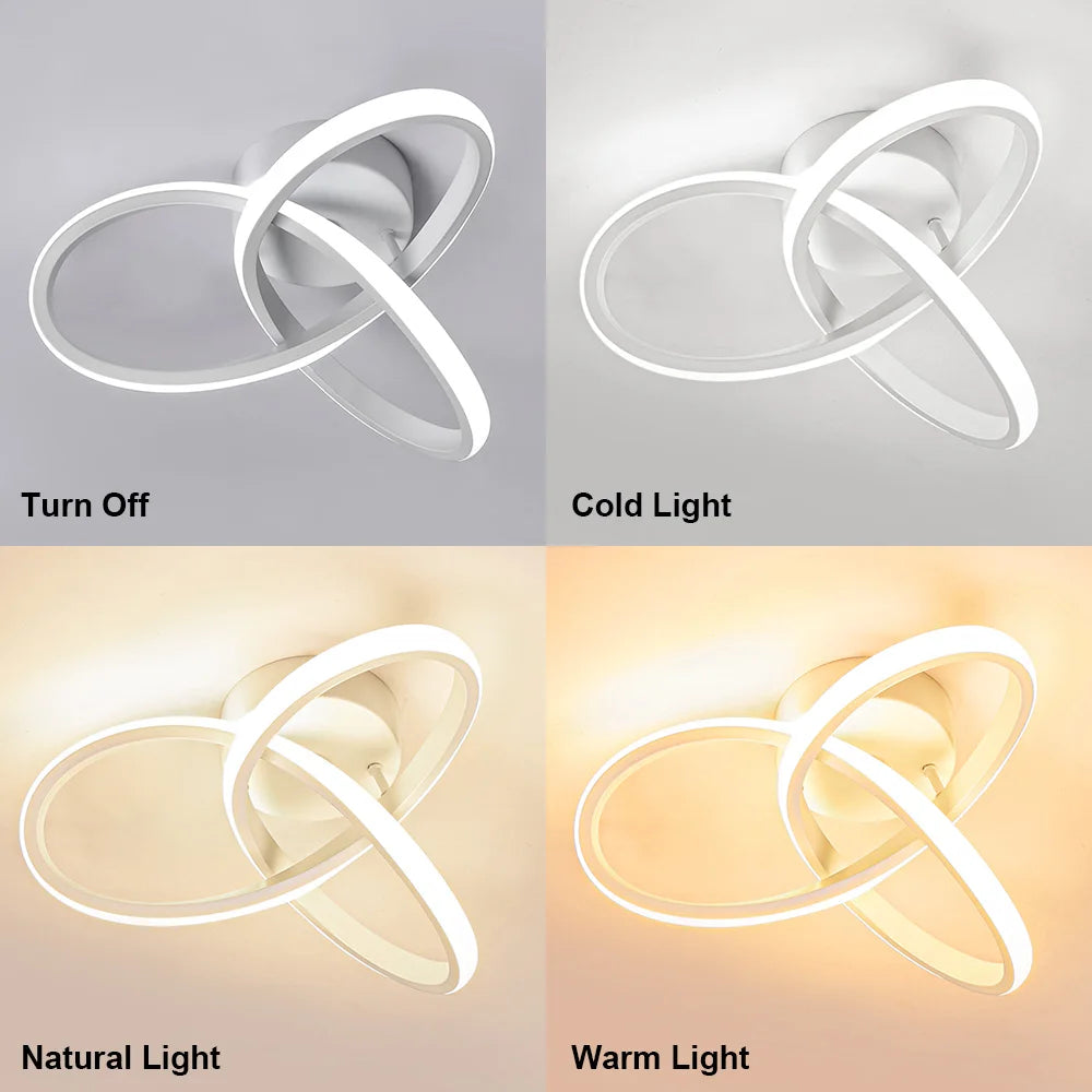 RUNTOIN 2-Ring LED Ceiling Light | Modern Hallway Chandelier