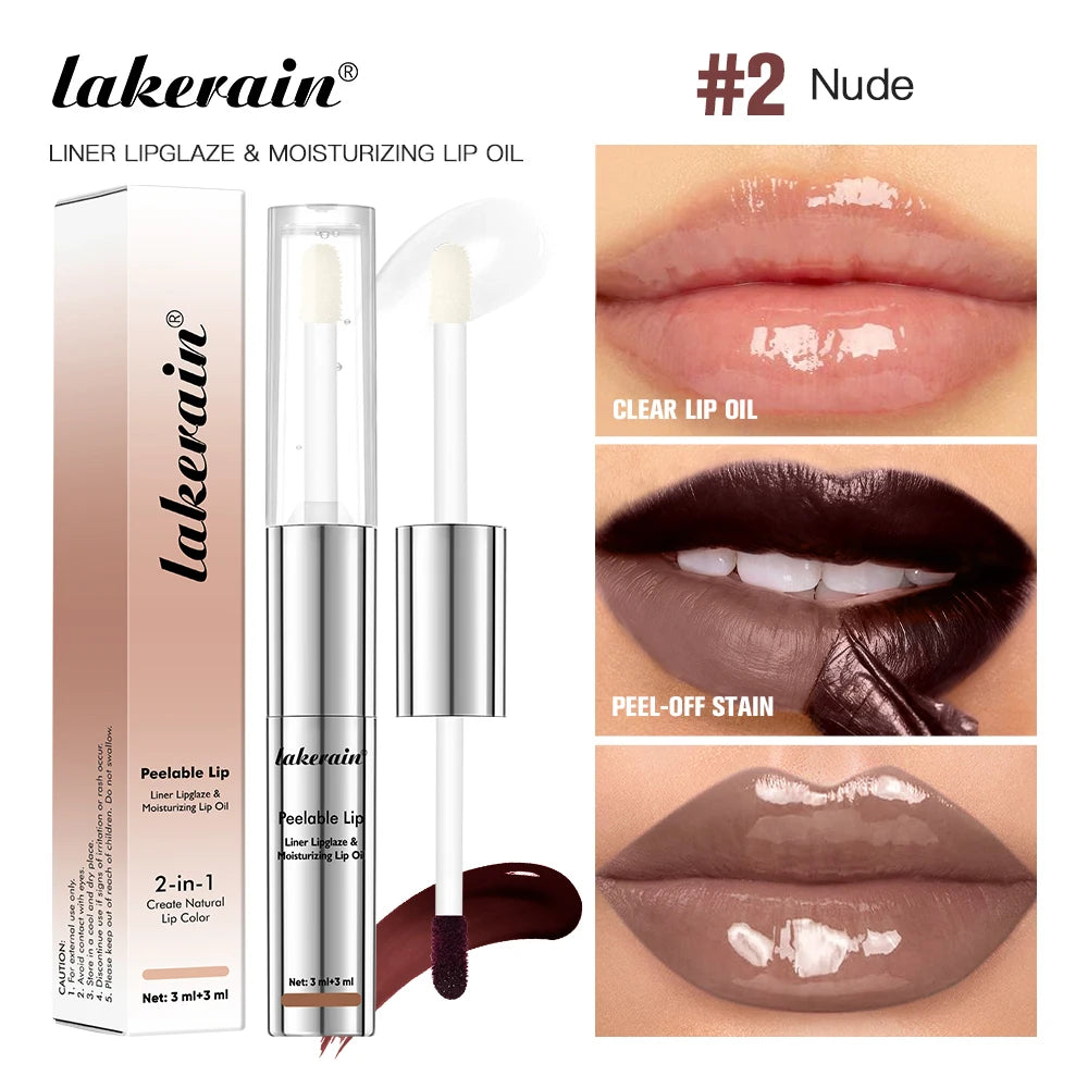 Double Head Waterproof Lip Liner And Lip Gloss Lip Stain Long Wear Matte Nourishing Ingredients Smudge Proof Cosmetics Peaceful Pleasures Health and Wellness 2Nude
