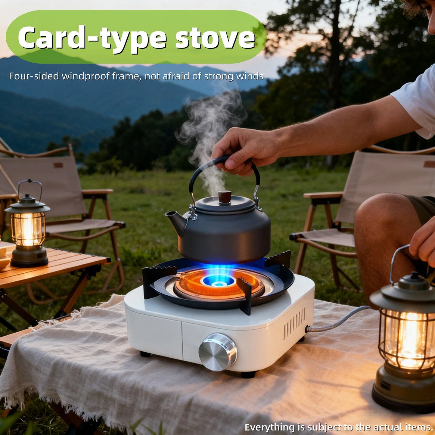 Outdoor portable gas stove, infrared energy-saving intense flame, wind-proof, detachable cartridge type stove, camping hot pot Peaceful Pleasures Health and Wellness