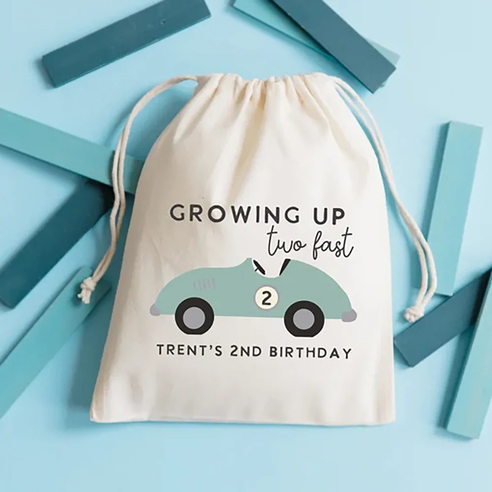 Two Fast Race Car Custom Kids Birthday Goodie Bags | Party Favors Birthday Goodie Bags Peaceful Pleasures Health and Wellness