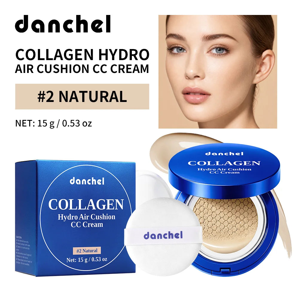 Collagen Air Cushion CC Cream Long-Lasting Hydration Conceal Acne Marks, Redness & Pores Waterproof Sweatproof Collagen CC Cream Peaceful Pleasures Health and Wellness Natural