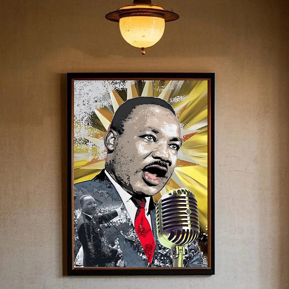 Martin Luther King Jr. HD Waterproof Wall Poster – PVC Decor Wall Art Poster Peaceful Pleasures Health and Wellness z9 40X50cmNoframe
