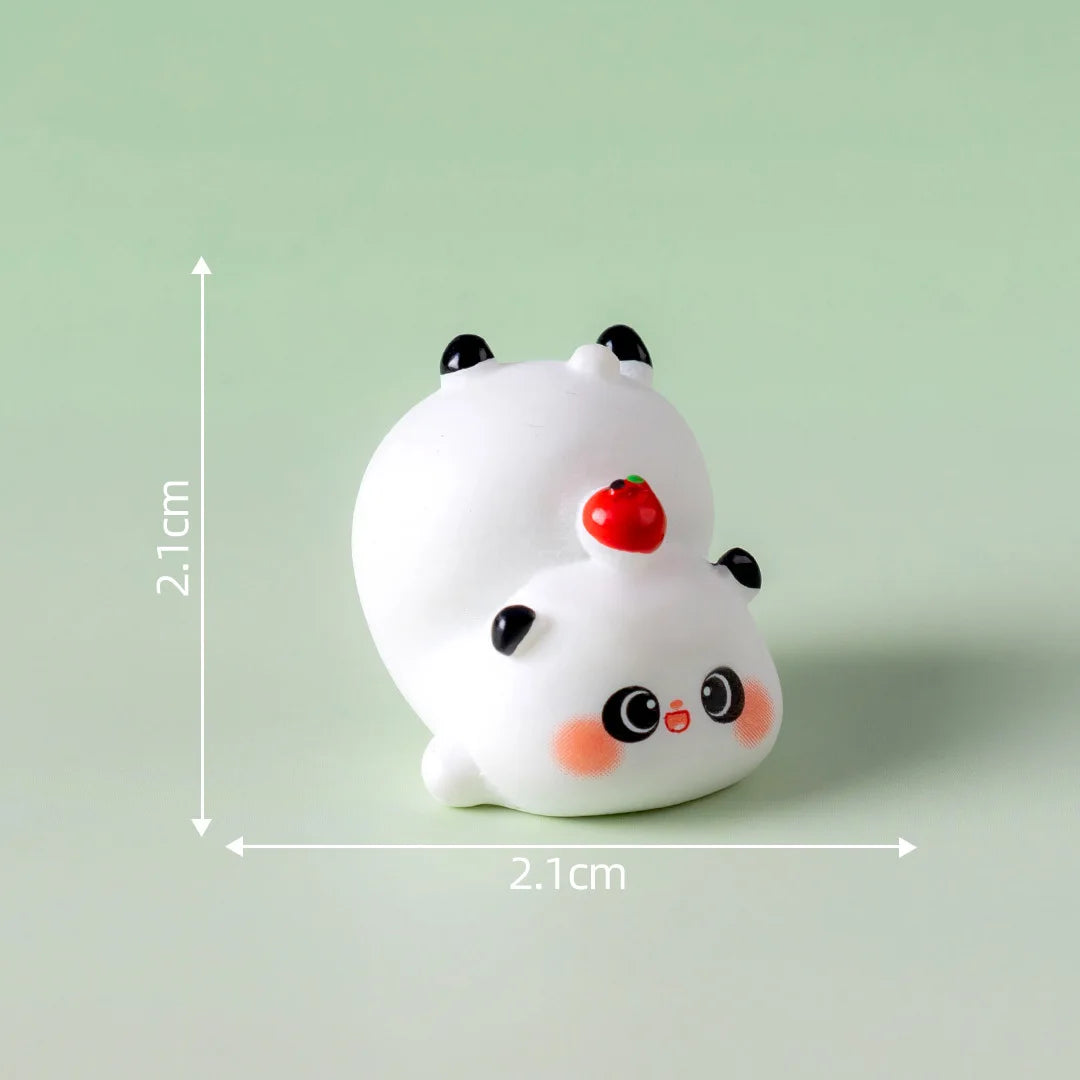 1Pcs Panda Resin Figurine Animal Model DIY Home Decor Miniature Fairy Garden Decoration Accessories Modern Desk Decoration Peaceful Pleasures Health and Wellness 12(not glow)