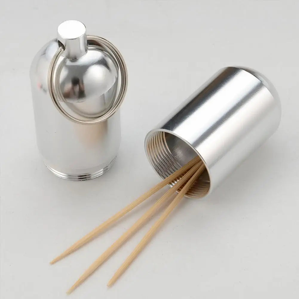 Portable Storage Medicine Box Aluminum Alloy Cotton Swab Holder Waterproof Toothpick Box Travel Camping Pill Storage Organizers Peaceful Pleasures Health and Wellness