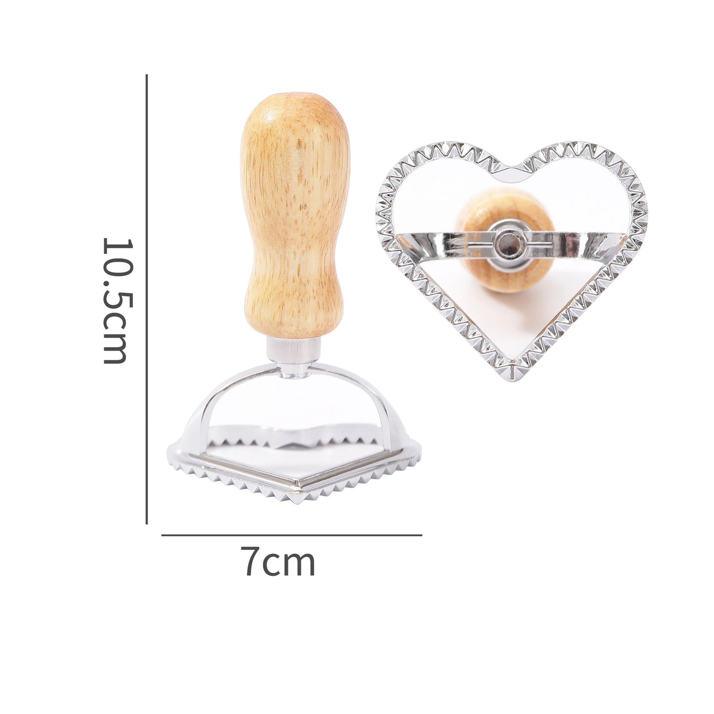 Ravioli Stamp Maker & Cutter Set with Roller Wheel | Wooden Handle