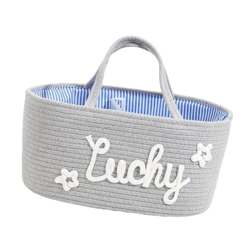 Cotton Rope Storage Bin | Baby Nursery Organizer Basket