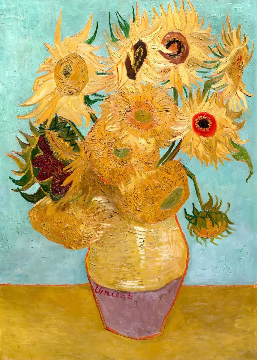 Van Gogh Sunflowers Canvas Print | Unframed Wall Art Poster Canvas Wall Art Print Peaceful Pleasures Health and Wellness