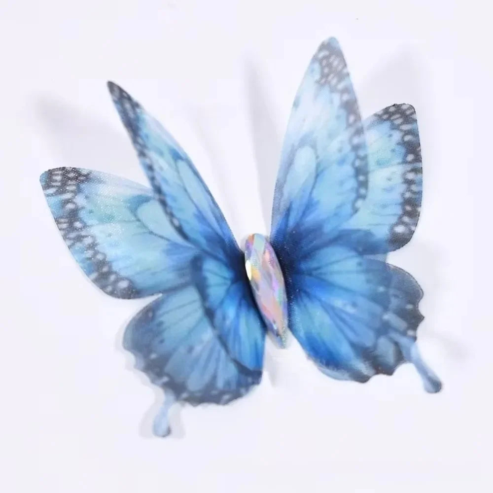 50Pcs 3D Organza Butterfly Appliqués – Gradient Mesh Patches