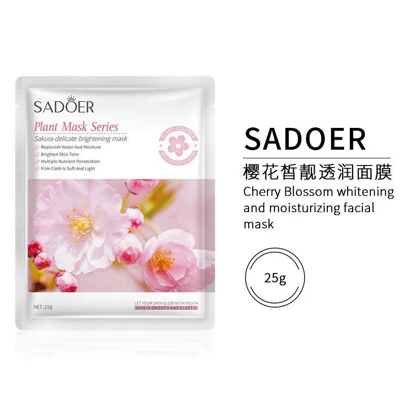 SADOER Sakura Brightening Facial Masks Moisturizing Soft And Light Hydrating Nicotinamide Lifting Firming Face Mask Skin Care Peaceful Pleasures Health and Wellness
