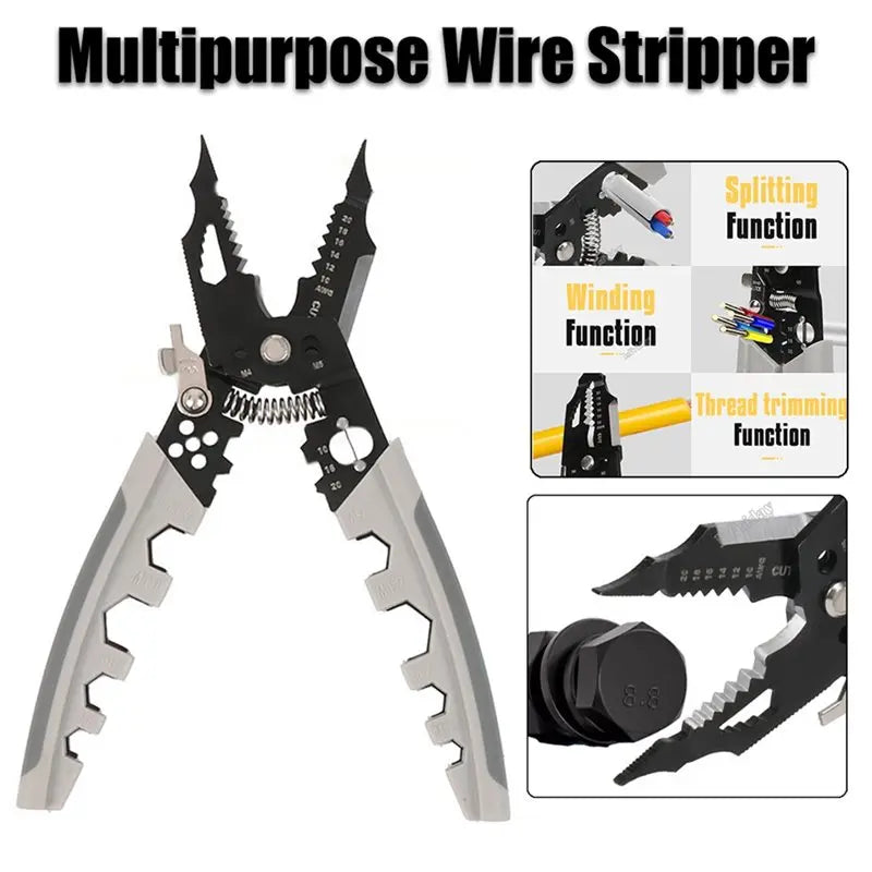 A36T-28 In 1 Multifunctional Wire Stripper Piler 8 Inch Wire Cutter Crimping Tool Cable Stripper Wiring Tools Hand Tool Peaceful Pleasures Health and Wellness