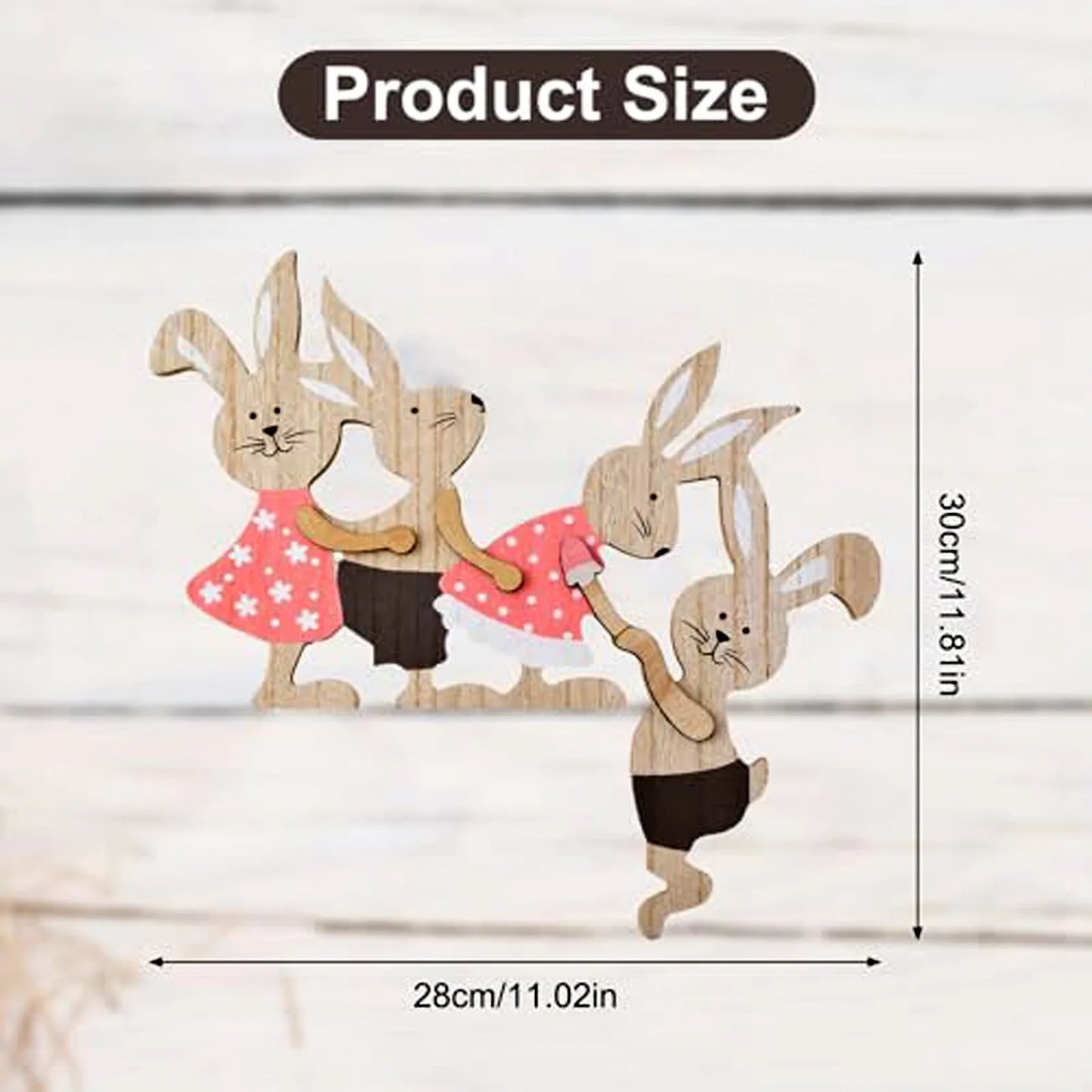 Easter Painted Bunny Wooden Seesaw Ornament | Home Décor