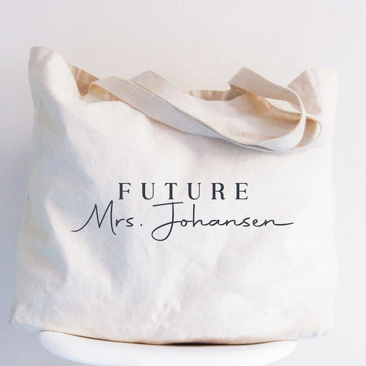 Personalized Name Future Mrs Tote Bags Custom Wedding Engagement Bachelorette Party Bridal Shower Decorations Bride To Be Gifts Peaceful Pleasures Health and Wellness