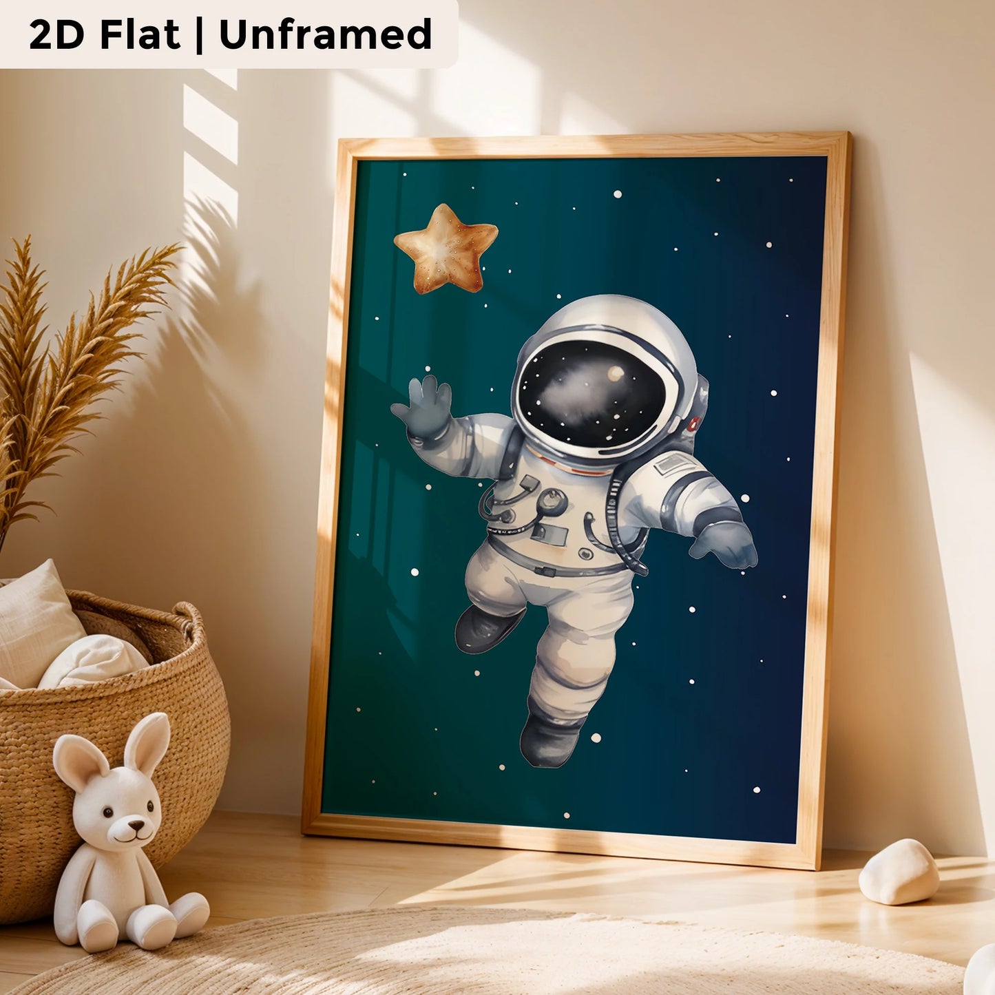 3-Piece Rocket Astronaut Canvas Wall Art | Kids Room Decor