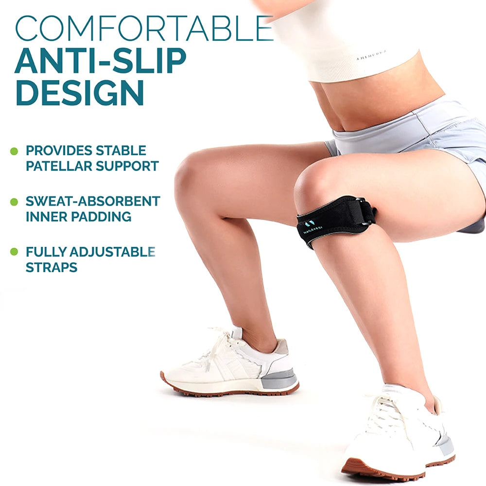 1PCS Patella Knee Brace Adjustable Patellar Tendon Support Strap,Knee Stabilizer for Running,Hiking, Basketball,Sports Women Men Peaceful Pleasures Health and Wellness