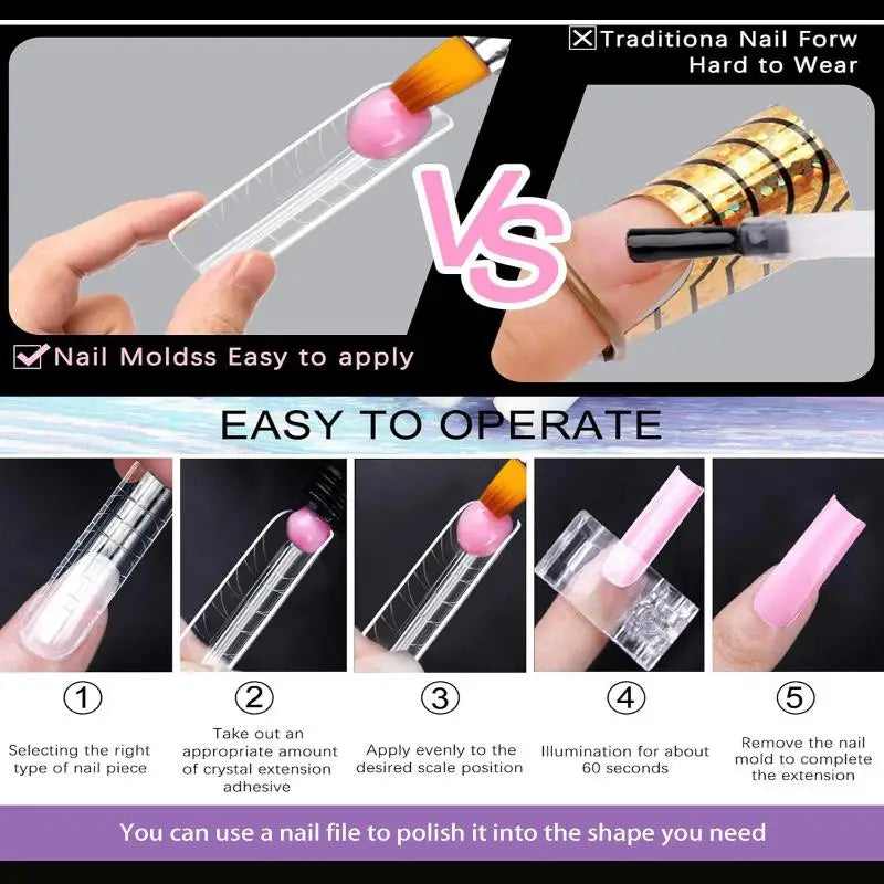 140pcs/box Nail Forms Set Colorful Full Nail Forms Top Molds Tips For Nails Gel Extension Forms Fake Building Mold Tools Peaceful Pleasures Health and Wellness