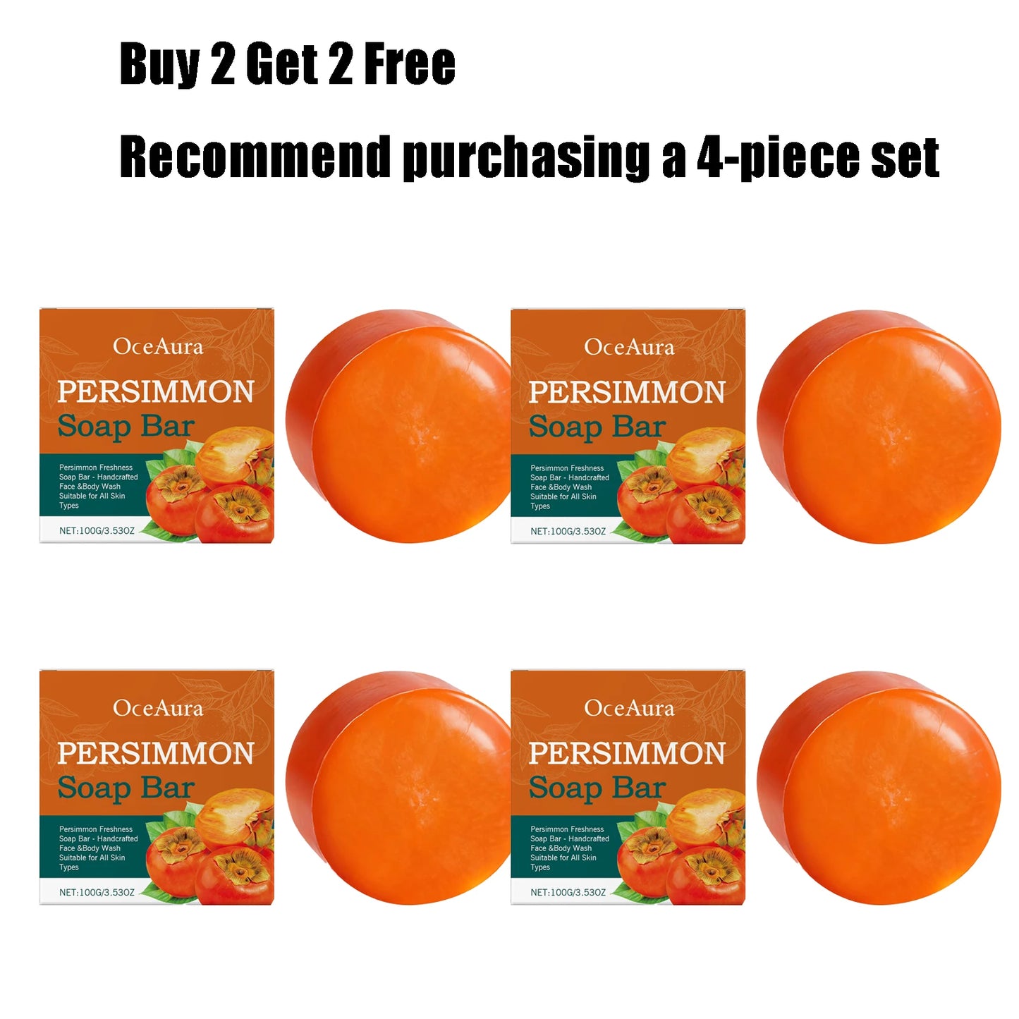 Persimmon Body Soap Bar 100g | Moisturizing Pore Cleanser