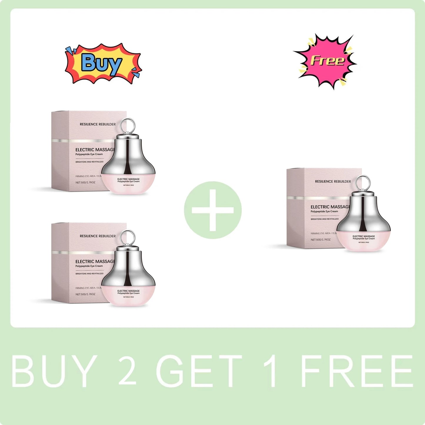 Polypeptide Eye Cream Electric Massage Eye Cream Lightening Dark Circles Puffiness Remove Eye Bags Brighten Eye Skin Care 50g Peaceful Pleasures Health and Wellness Buy 2 Get 1 Free