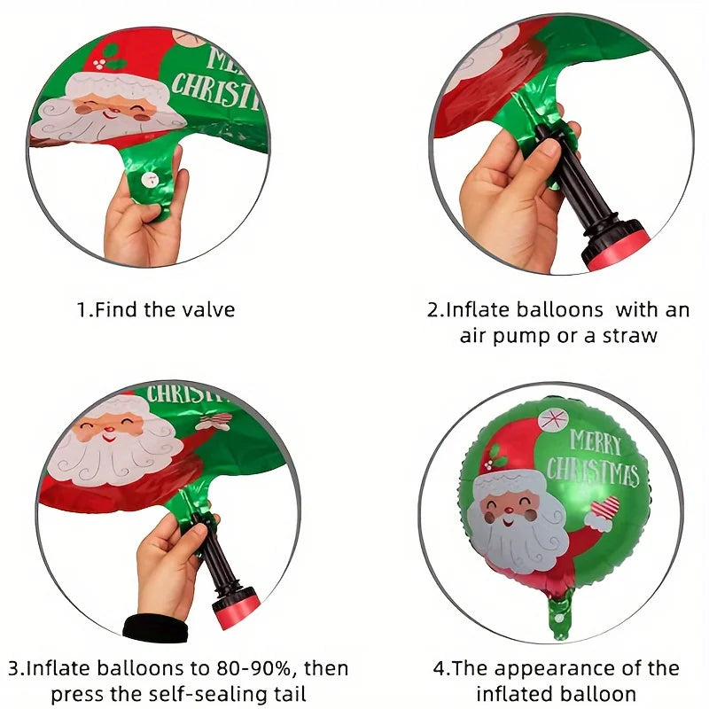 3-Pack Christmas Foil Balloons – Santa & Snowman Party Decor