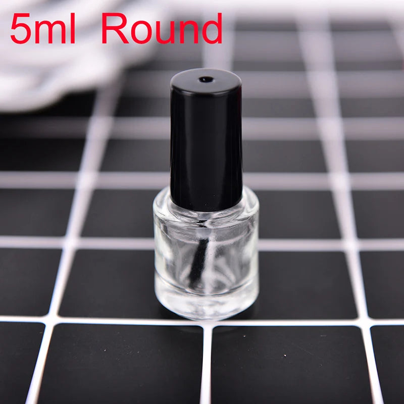5ml Clear Glass Nail Polish Bottle with Lid & Brush