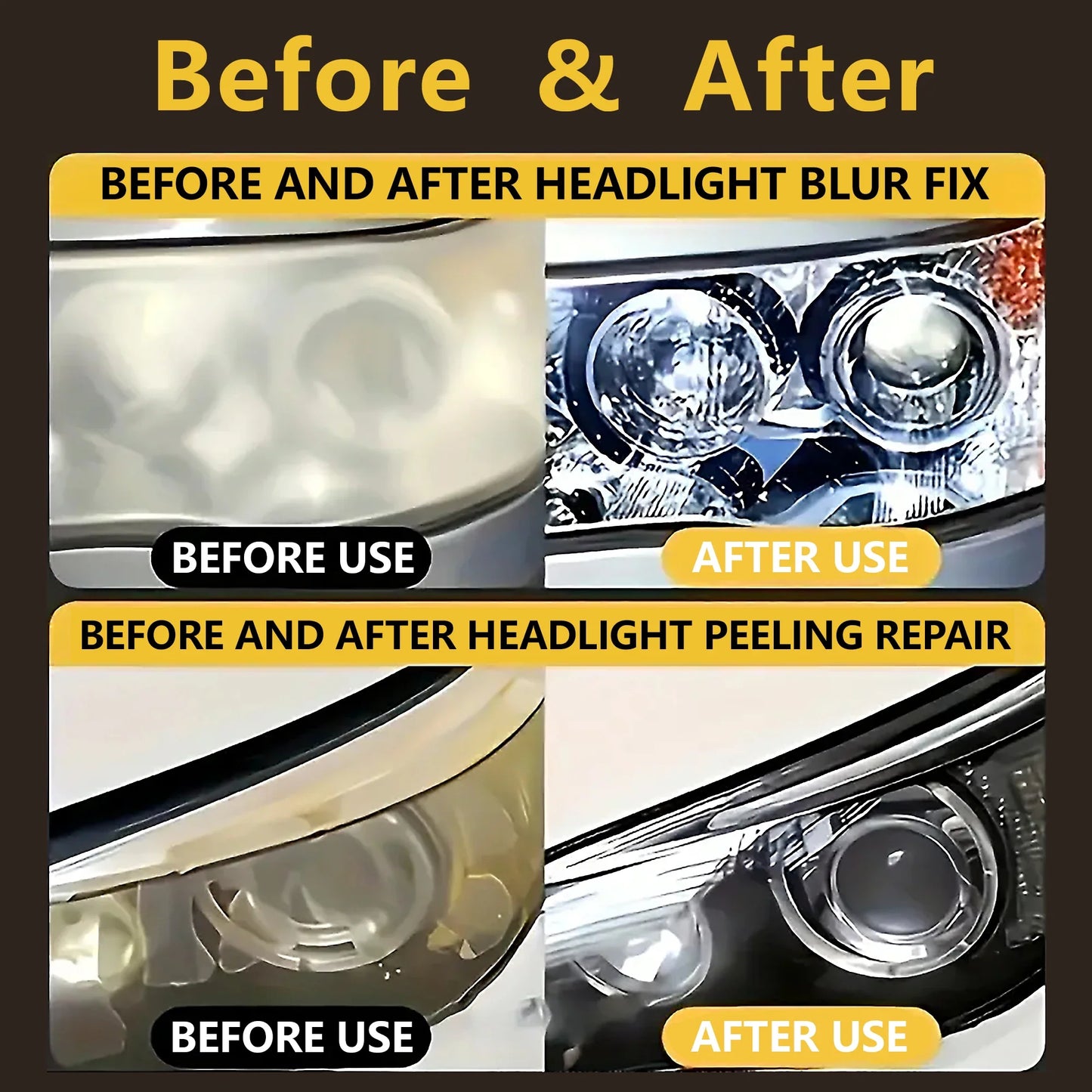 Headlight Lens Restorer – Remove Oxidation, Yellowing & Haze