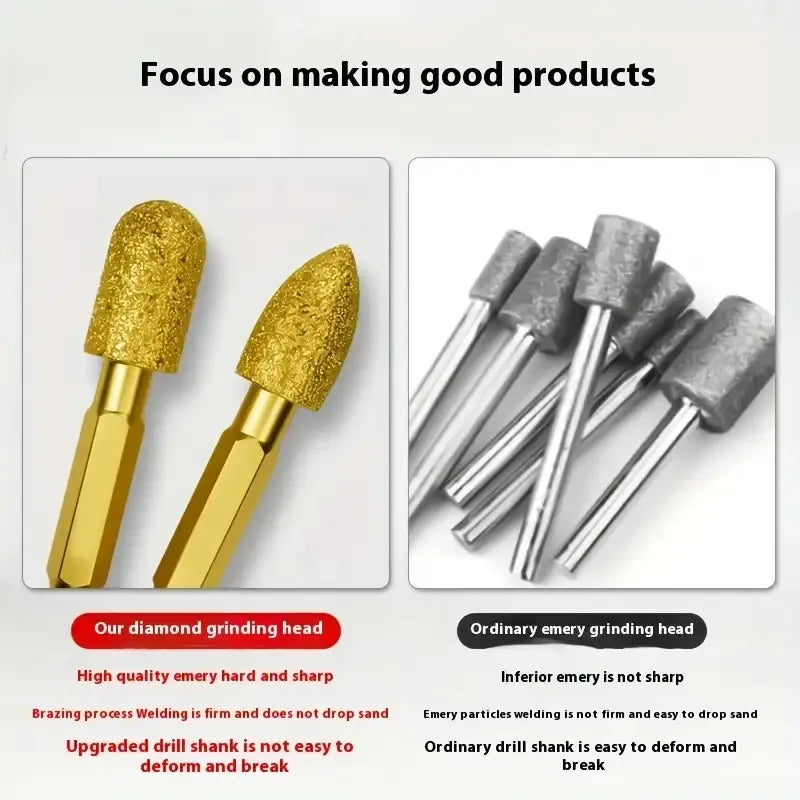Brazing Grinding Head Diamond Rotary File Iron Stainless Steel Burr