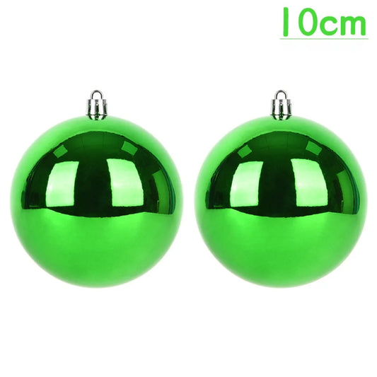 Large 10cm Christmas Ball Ornaments Set of 2 | Holiday Decor Christmas Ornaments Peaceful Pleasures Health and Wellness Style 07 L