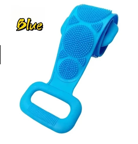 Silicone body sponge exfoliating back scrubber for peeling, massaging, relaxing, full body bathing tools for both men and women Peaceful Pleasures Health and Wellness Blue