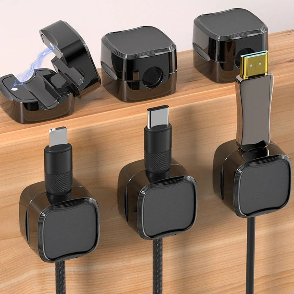 Magnetic Cable Organizer Clips | Desk & Bedside Wire Management