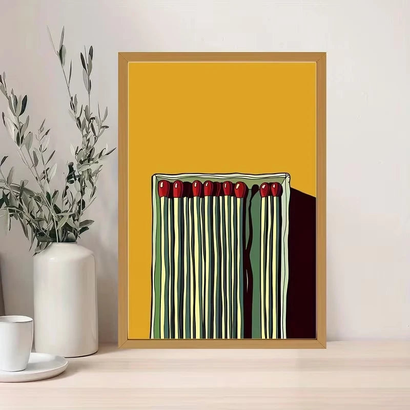 Mustard Yellow Canvas Wall Art Print | Modern Home Decor