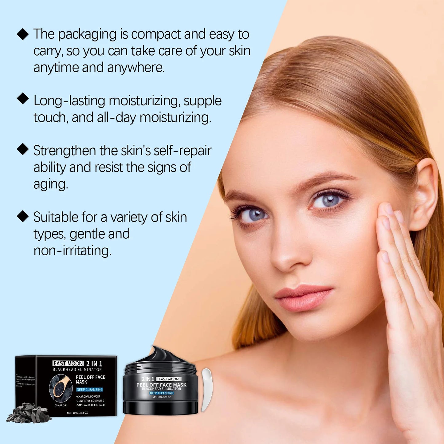 Bamboo Charcoal Blackhead Peel Mask – Deep Pore Cleanser